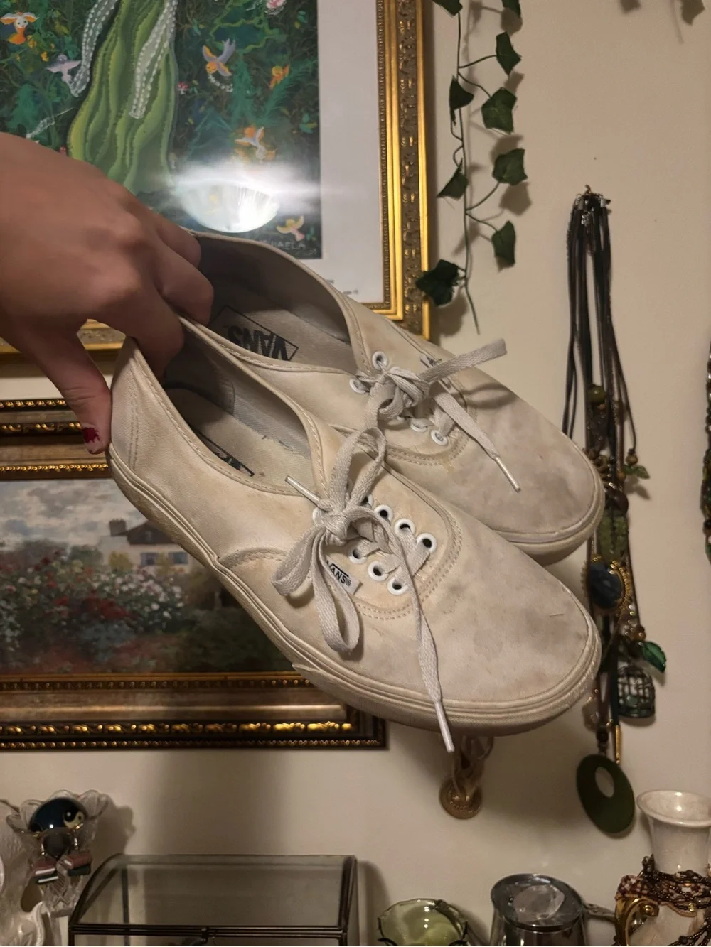 Vans Woman’s Classic Platform Lace-Up Sneakers in Off-White